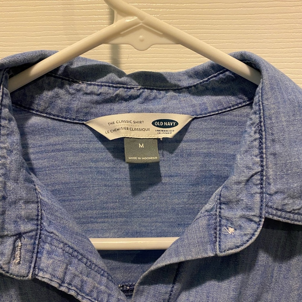 Denim blue button up - Picture 3 of 3